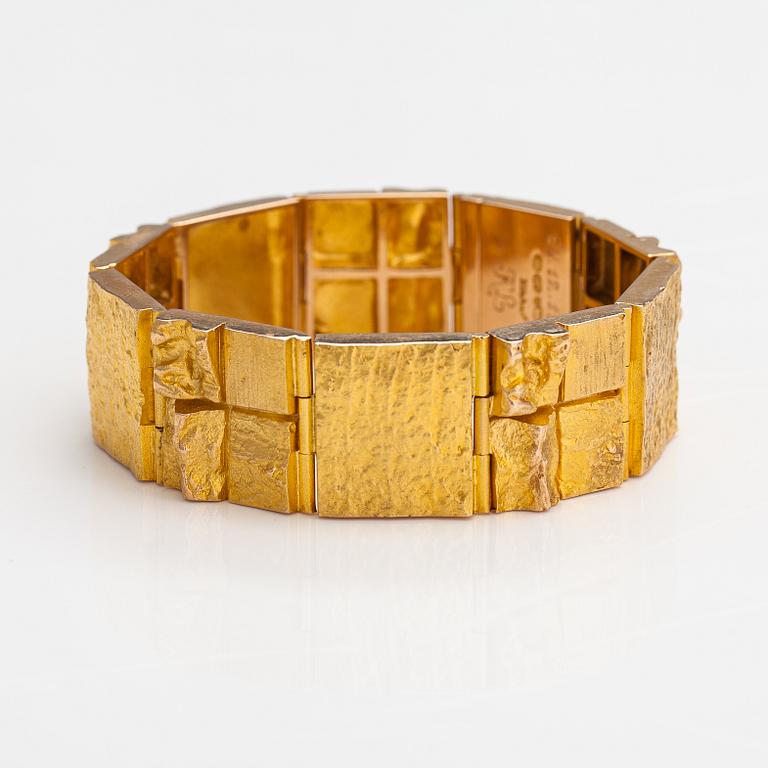 Björn Weckström, A 14K gold bracelet "Quadrate forms". Lapponia 1967.