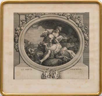 COPPER ENGRAVING, 18th century, engraved by Nicolas de Launay after orginal by Pierre Antoine Baudoin.
