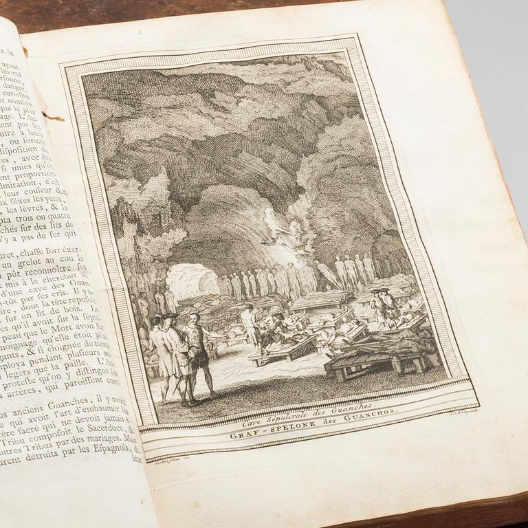 ANTOINE FRANCOIS PREVOST, "HISTORIE GENERALE DES VOYAGES... " 3 vol, utgivare Pierre d' Hondt 1747.