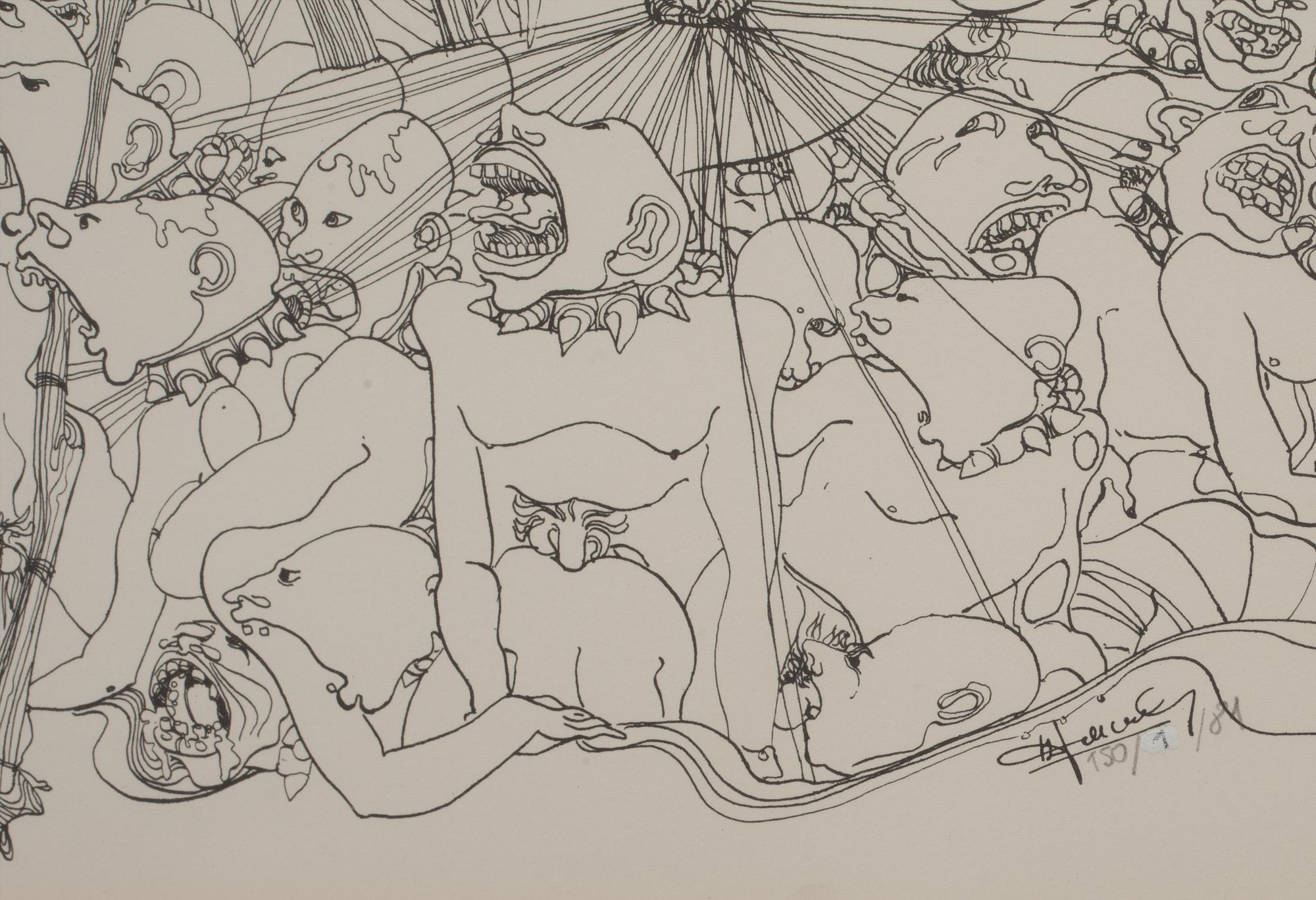 ABELARDO GONZALEZ, litografi, signerad, numrerad och daterad, 1/150 -81.