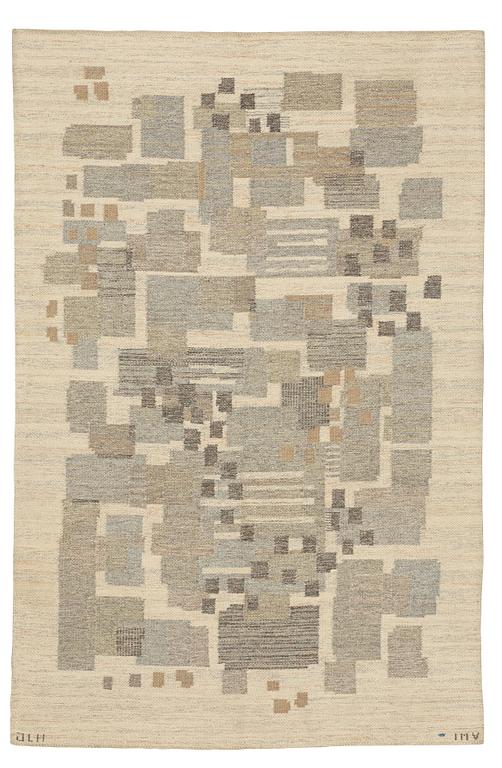 Inga-Mi Varneus Rydgren, matto, flat weave, ca 240,5-241,5 x 158-160 cm, signed JLH IMV.