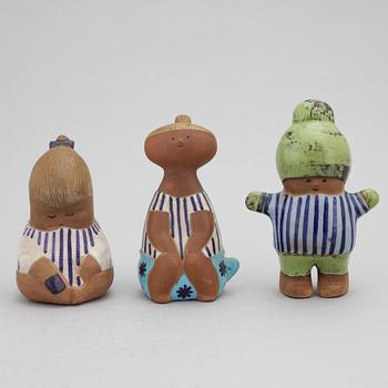 Lisa Larsson, figuriner, 3 st, stengods, Gustavsberg.