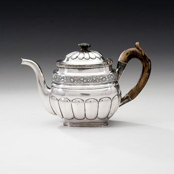 207. A RUSSIAN SILVER TEAPOT.