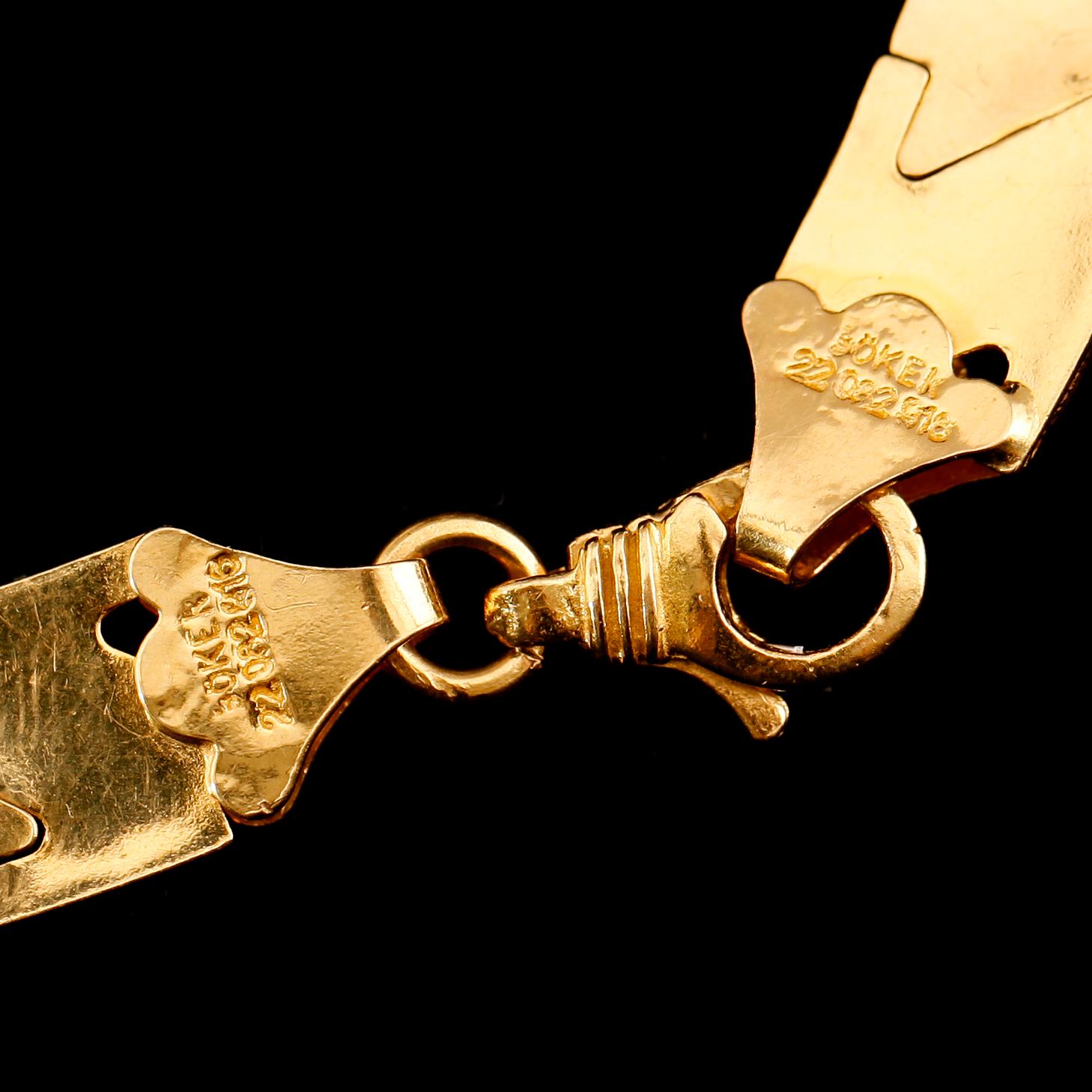 COLLIER, 22 k guld, fantasilänk. Vikt ca 49 g.