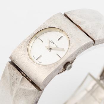 Lapponia wristwatch "Istral" sterling silver, design by Björn Weckström,