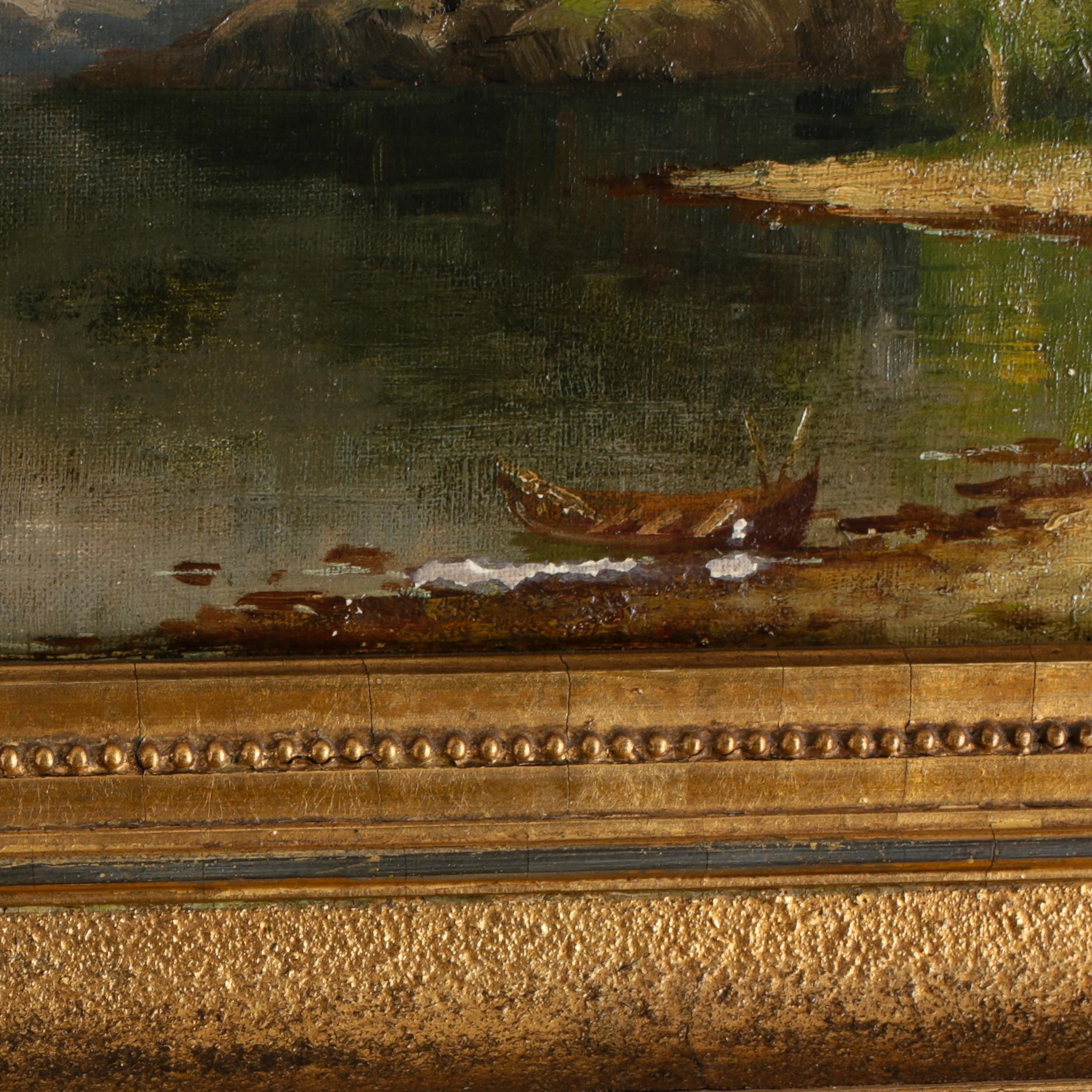 OKÄND KONSTNÄR, olja på duk, otydligt signerad, 1800-tal.