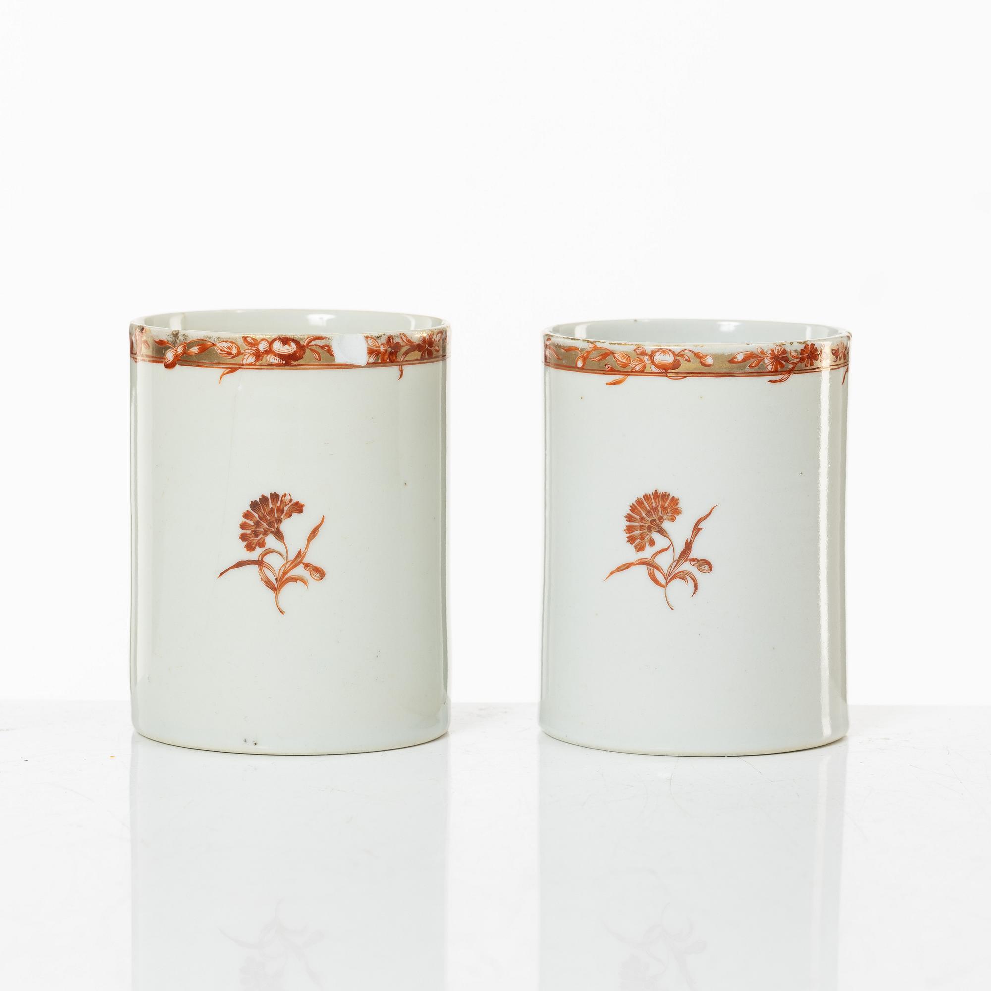 Servisdelar, fyra stycken, kompaniporslin, Kina, Qingdynastin, 1700/1800-tal.