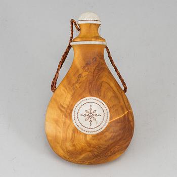 TORE SUNNA, a Sami bich salt flask signed Tore Sunna.