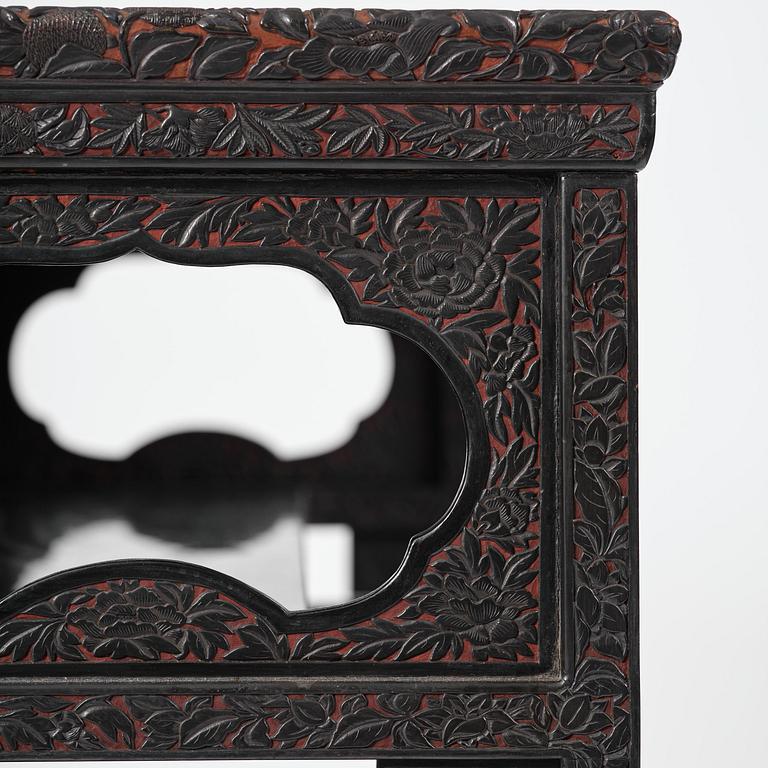 A lacquer display cabinet, late 19th century.