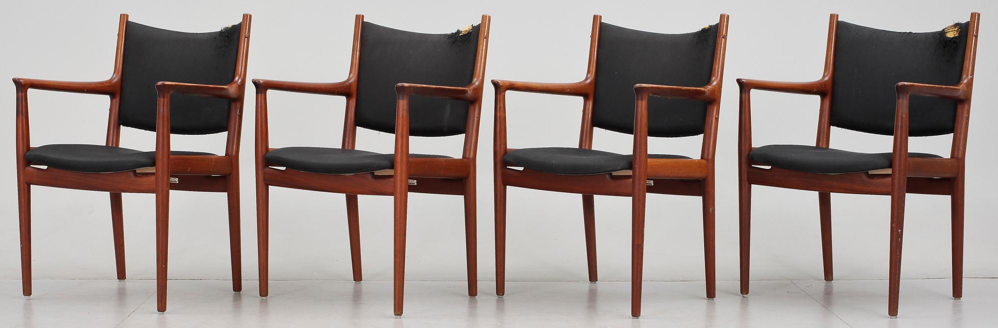 KARMSTOLAR, 4 st, Hans Wegner "JH-713", Johannes Hansen Möbelsnedkeri, Danmark, 1900-talets andra hälft.