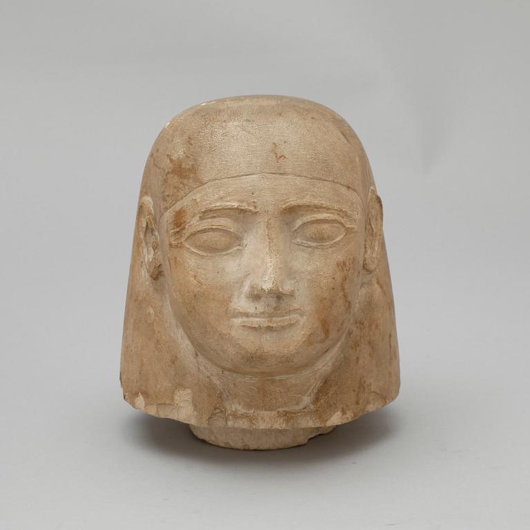 KANOPKÄRL, kalksten, Egypten troligen forntida och sentid 664-331 f Kr.