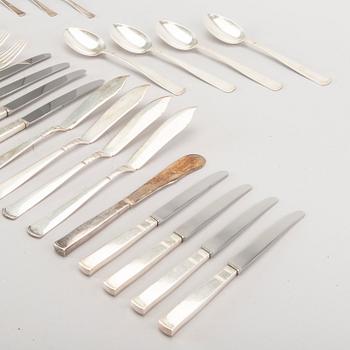 A set of Rosenholm silver cutlery, 108 pieces. Total weight incl. steel blades app. 3200 gram.