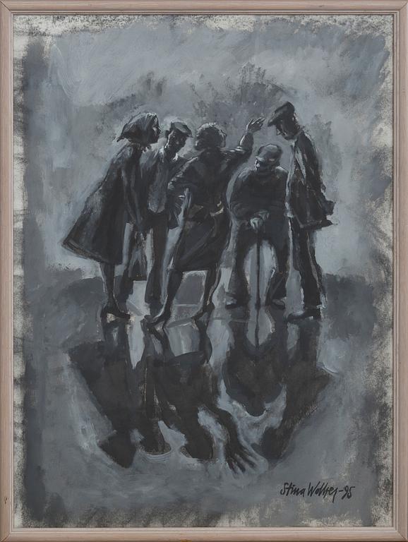 STINA WOLLTER, gouache, signed 1995.