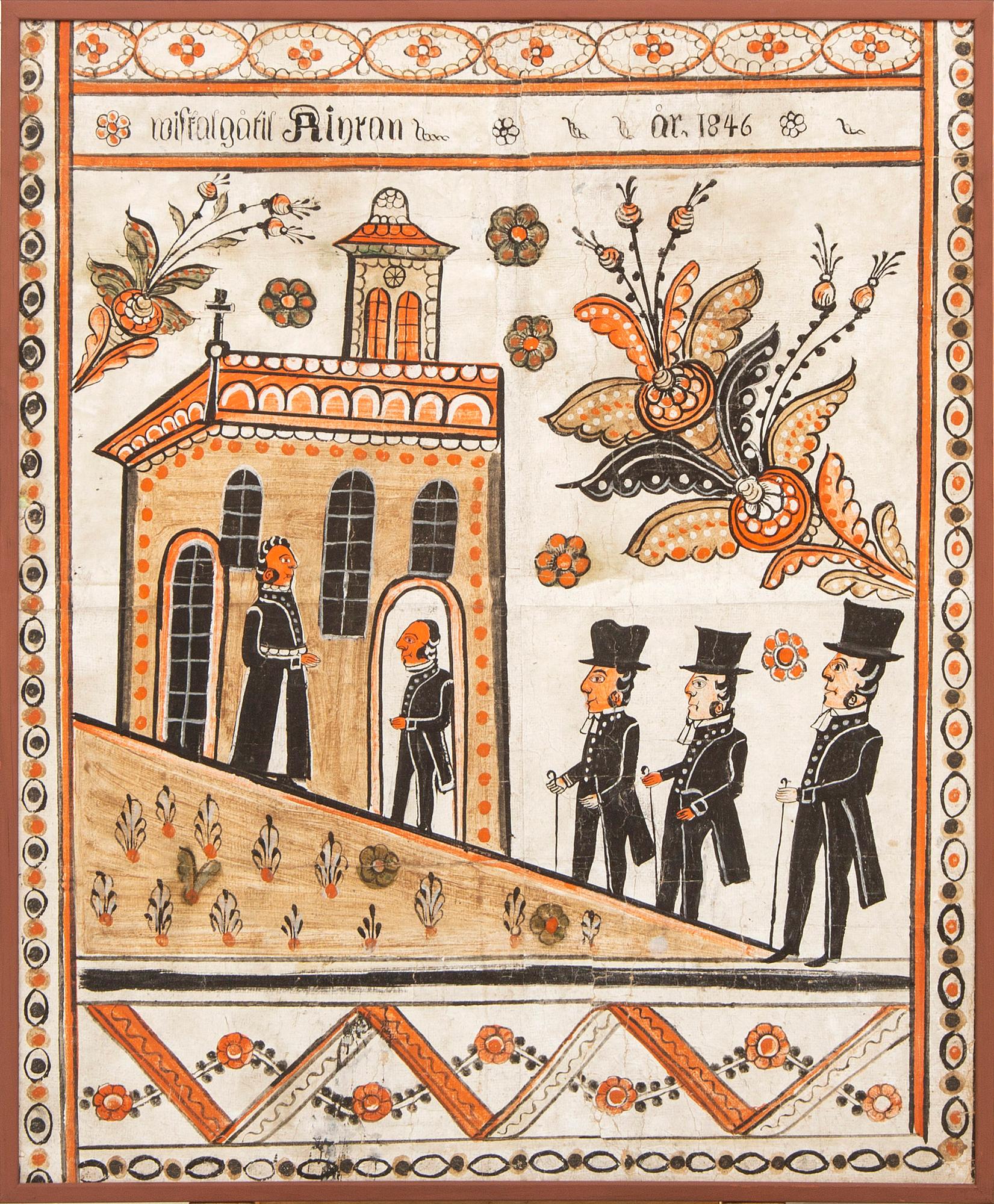 A Swedish folk art painting dated 1846.