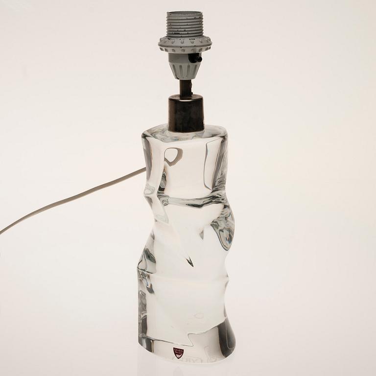 BORDSLAMPA, glas, Olle Alberius, signerad Orrefors, modellnummer 2214.