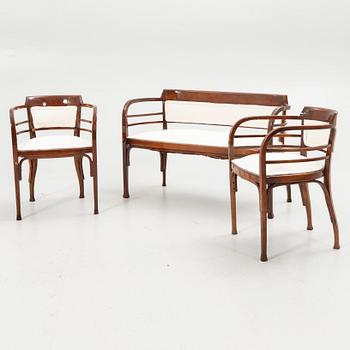 Seating group, 3 pieces, first half of the 20th century.