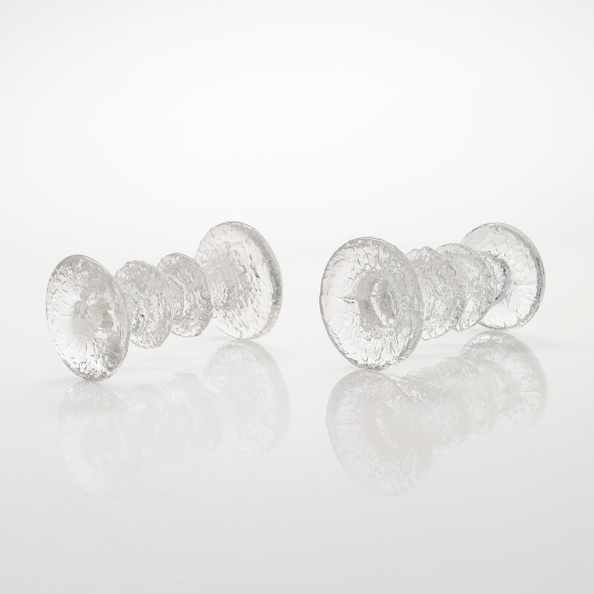 Timo Sarpaneva, a set of eleven 'Festivo' glass candlesticks for Iittala.