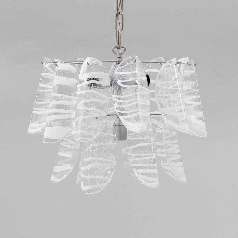 Ceiling lamp, Probably Mazzega, Murano, Italy, second half of the 20th century.