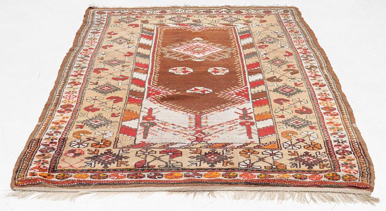 A semi-antique Anatolian rug, possibly Melas, c 230 x 142 cm.