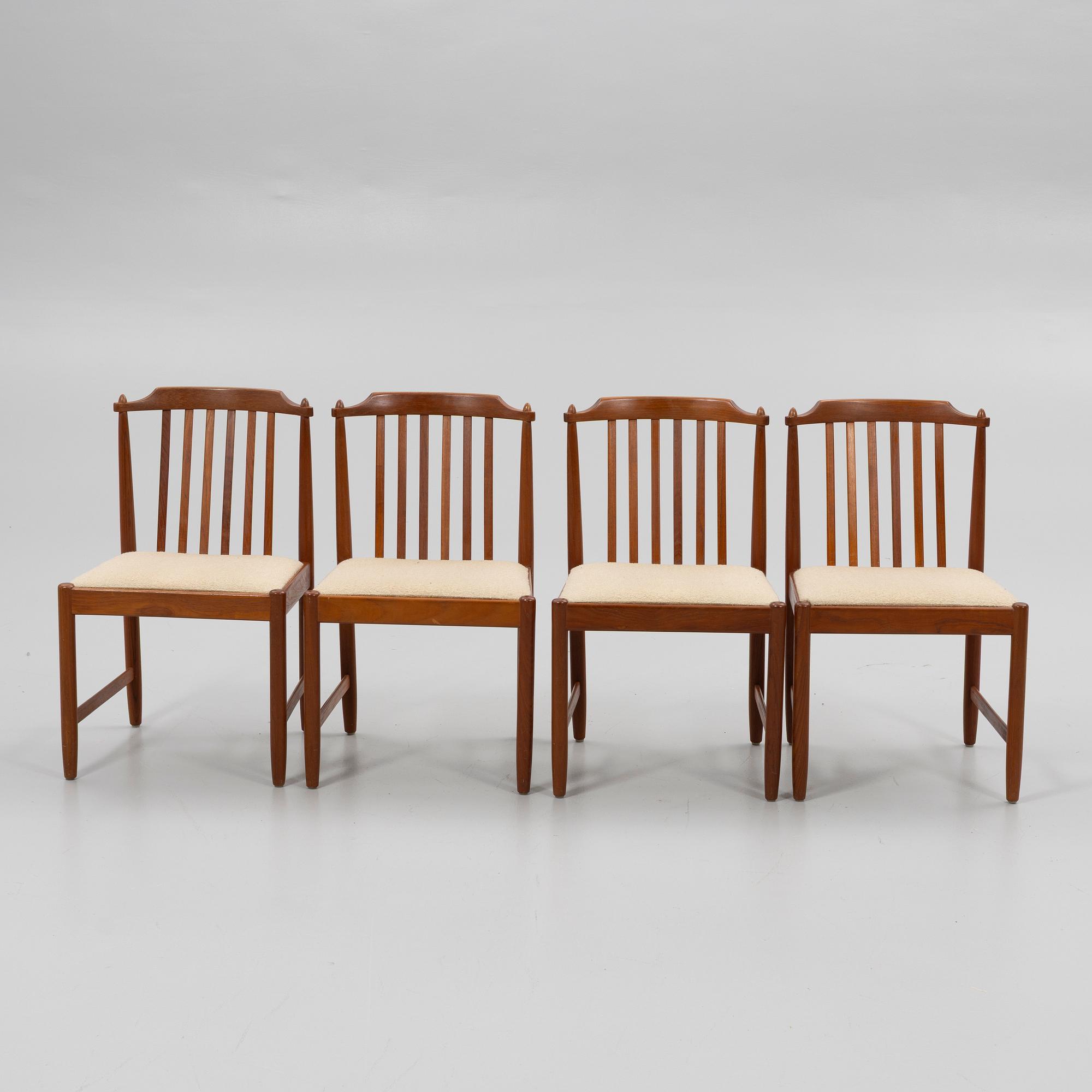 Karl Erik Ekselius, Chairs, 4 pcs, JOC Möbler, Vetlanda 1960s/70s.