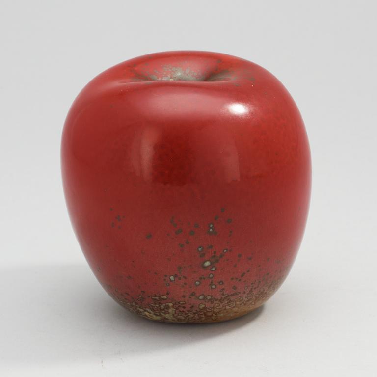 A Hans Hedberg faience apple, Biot, France.