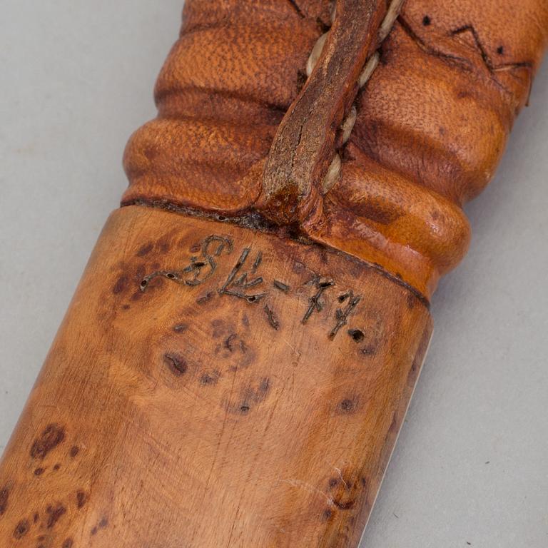 Two traditional sami knives, late 20th century.