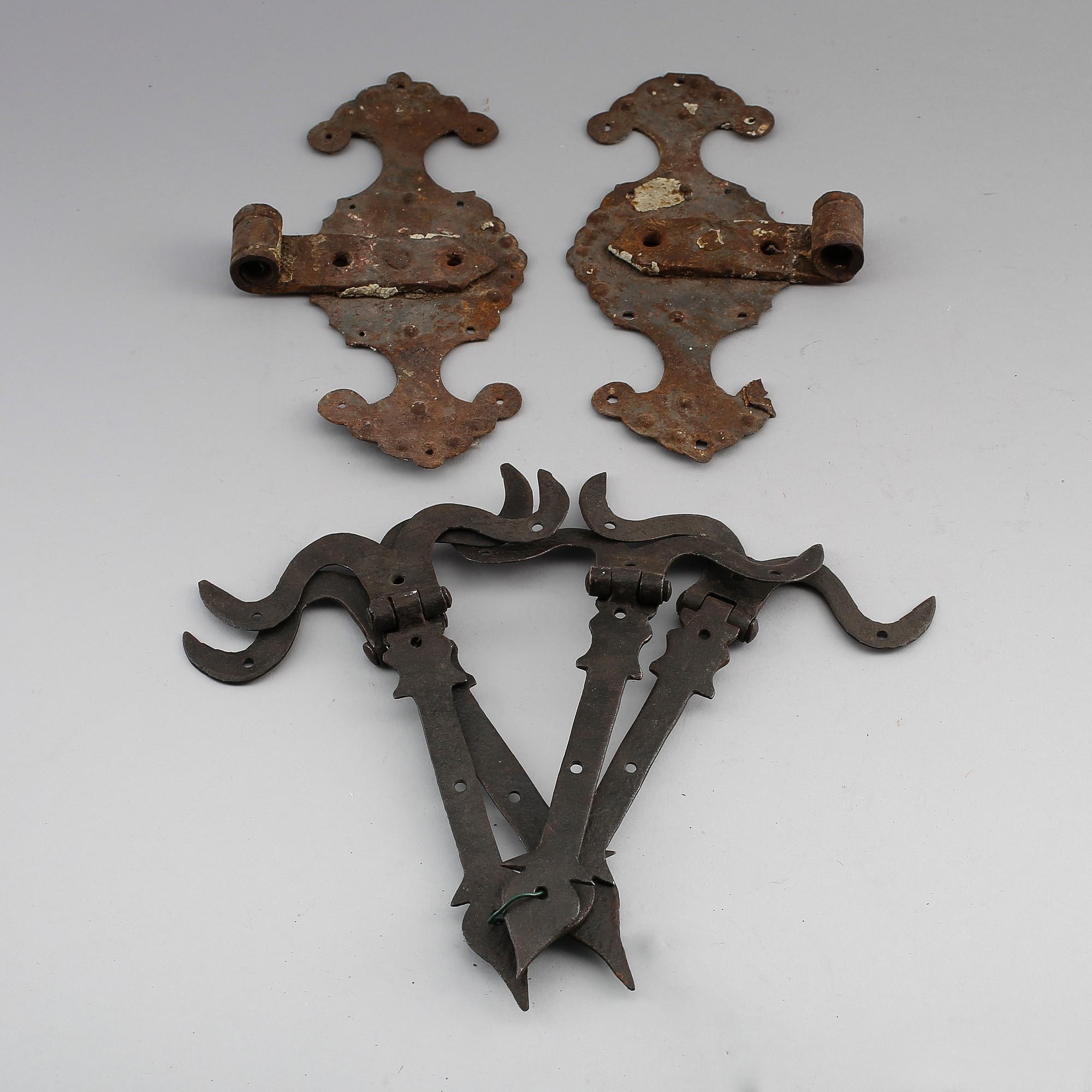 GÅNGJÄRN, 6 st, smide, barock, 1700-tal.