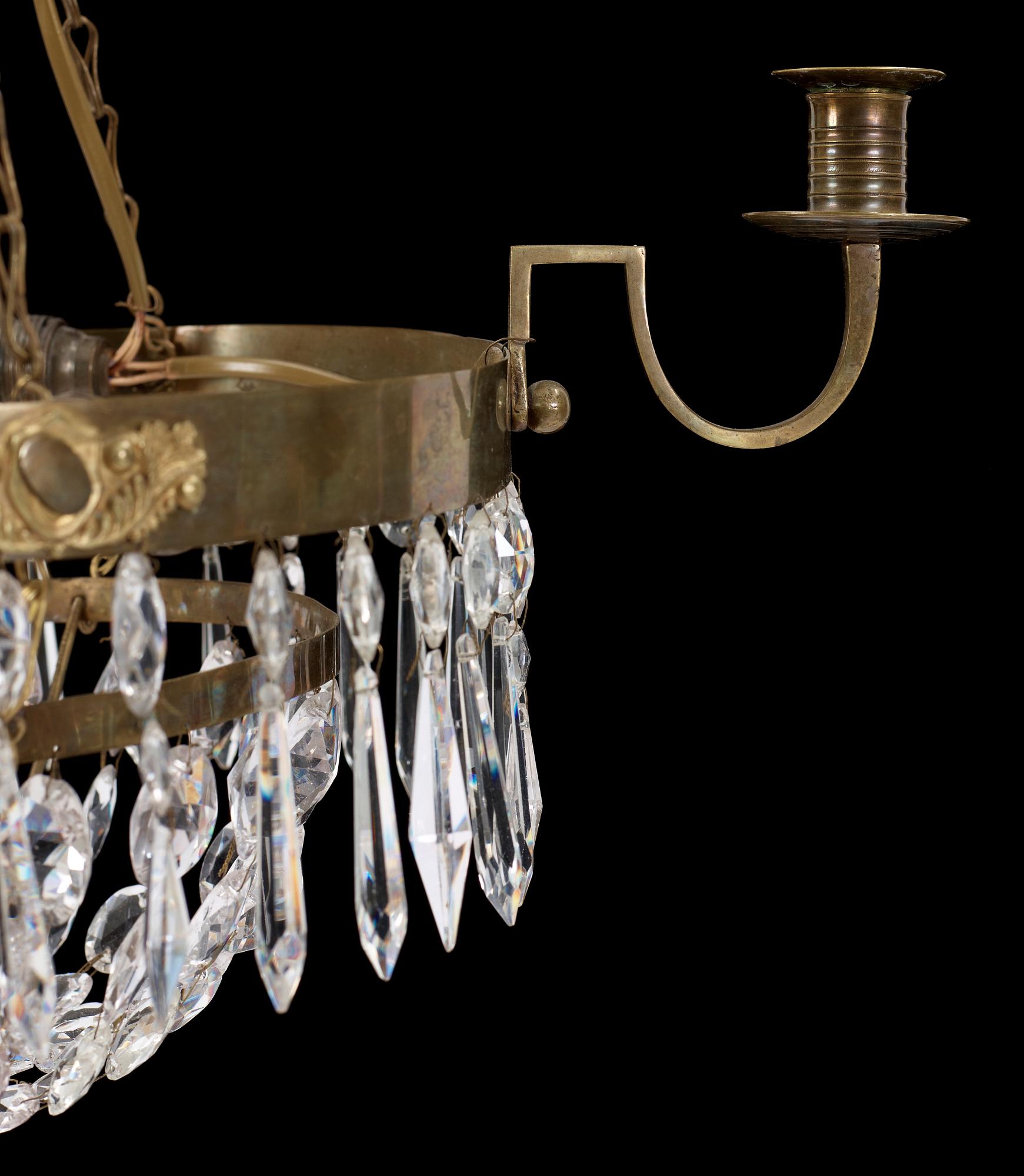 LJUSKRONA, gustaviansk stil, 1900-tal. Höjd ca 70cm.