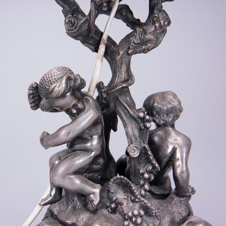 BORDSLAMPA, mässing, 1800-talets slut.