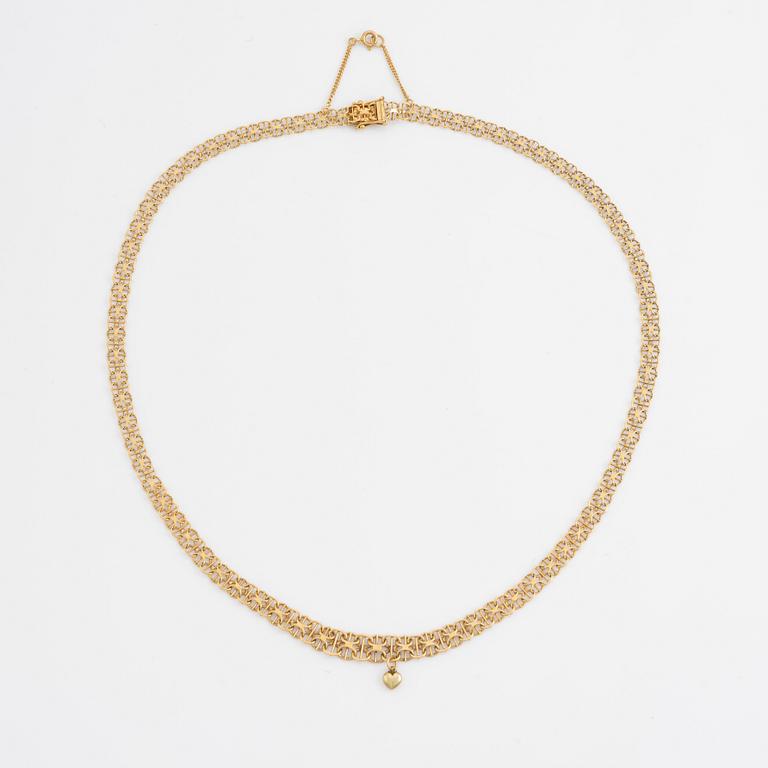 Halskedja, 18K guld, doserad x-länk.