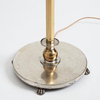 Nils Fougstedt, & Anna Petrus, a rare pewter and brass floor lamp, Svenskt Tenn, Stockholm 1929, model 763 A.