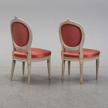 A pair of late 18th century Gustavian chairs by Johan Erik Höglander.