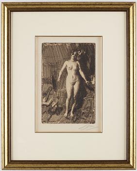 ANDERS ZORN, etsning, 1901, signerad med blyerts.