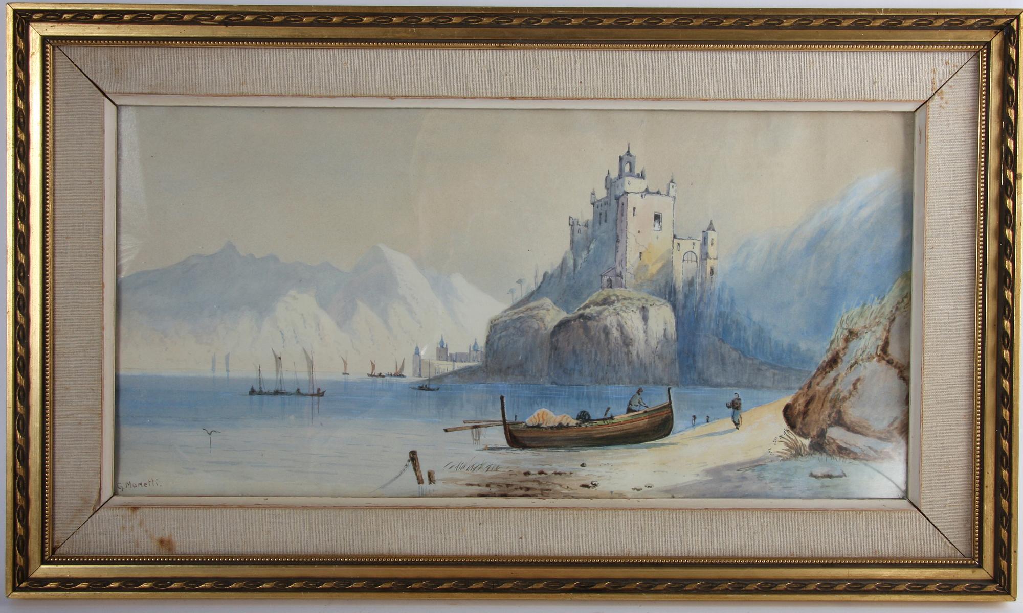 OKÄND KONSTNÄR, akvarell, sign G Manetti.