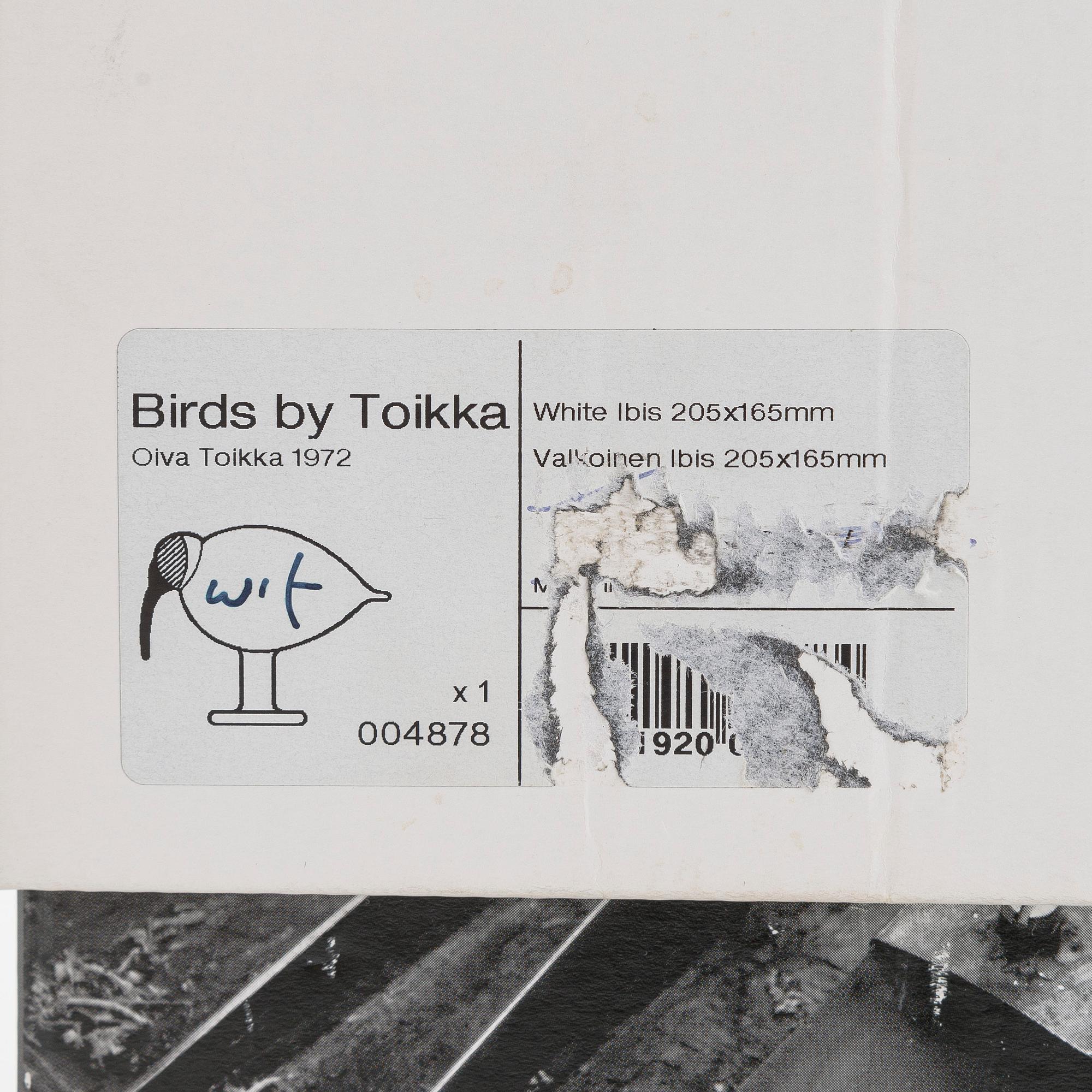 Oiva Toikka, glasfågel, signerad O. Toikka Nuutajärvi.