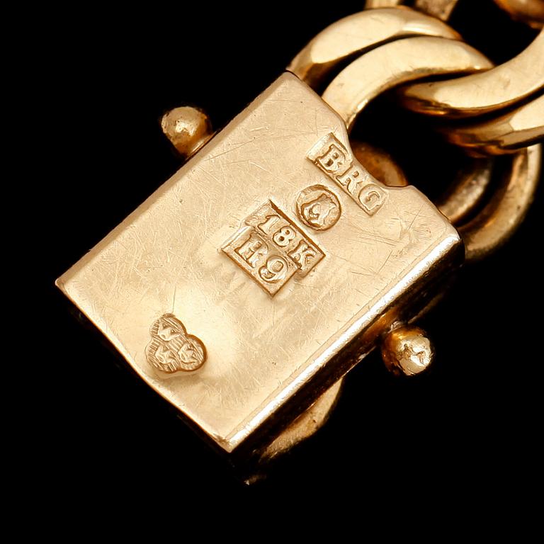 ARMBAND, 18 k guld, svenska stämplar BRG 1967. Vikt 30 g.