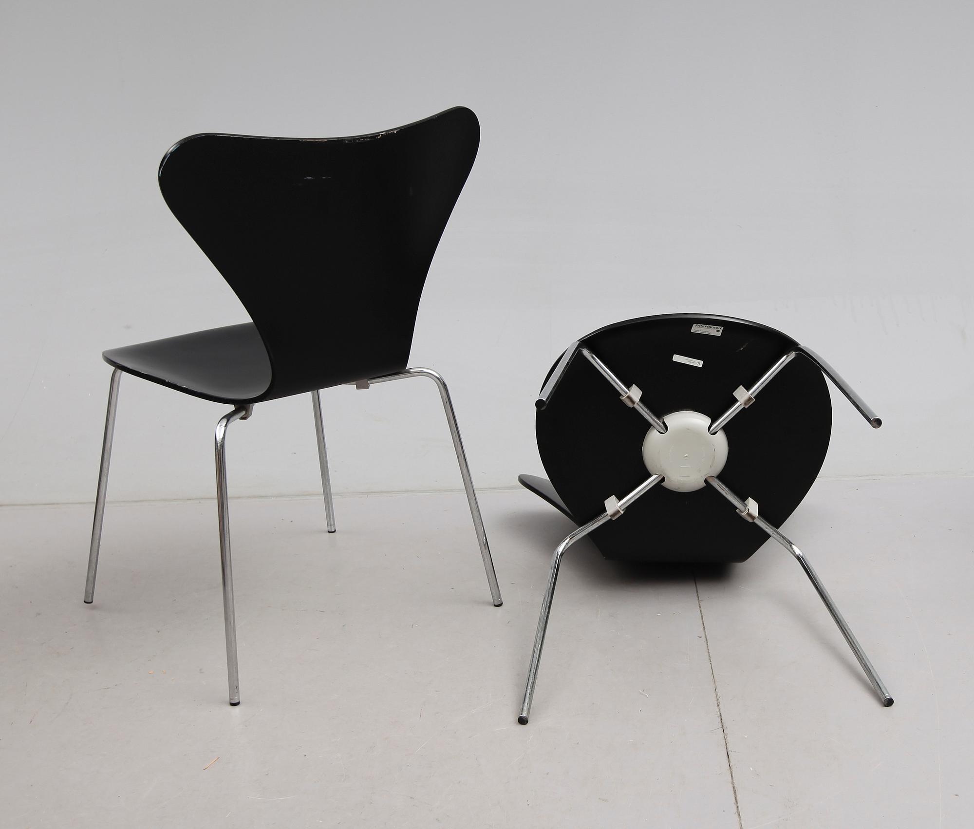 STOLAR, 6 st, "Sjuan",  Arne Jacobsen, Fritz Hansen.