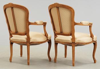 SOFFGRUPP, 3 delar, rokokostil, 1800-tal.