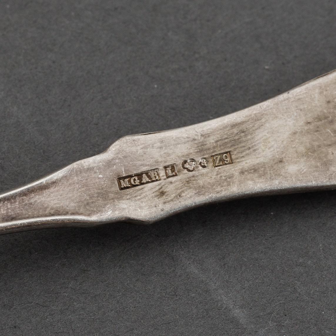 A Erik Löfman part silver cutlery set, "Uppsala", Marked MEMA.