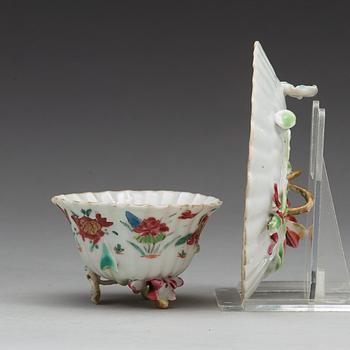 A famille rose cups with stand, Qing dynasty, Yongzheng (1723-35).