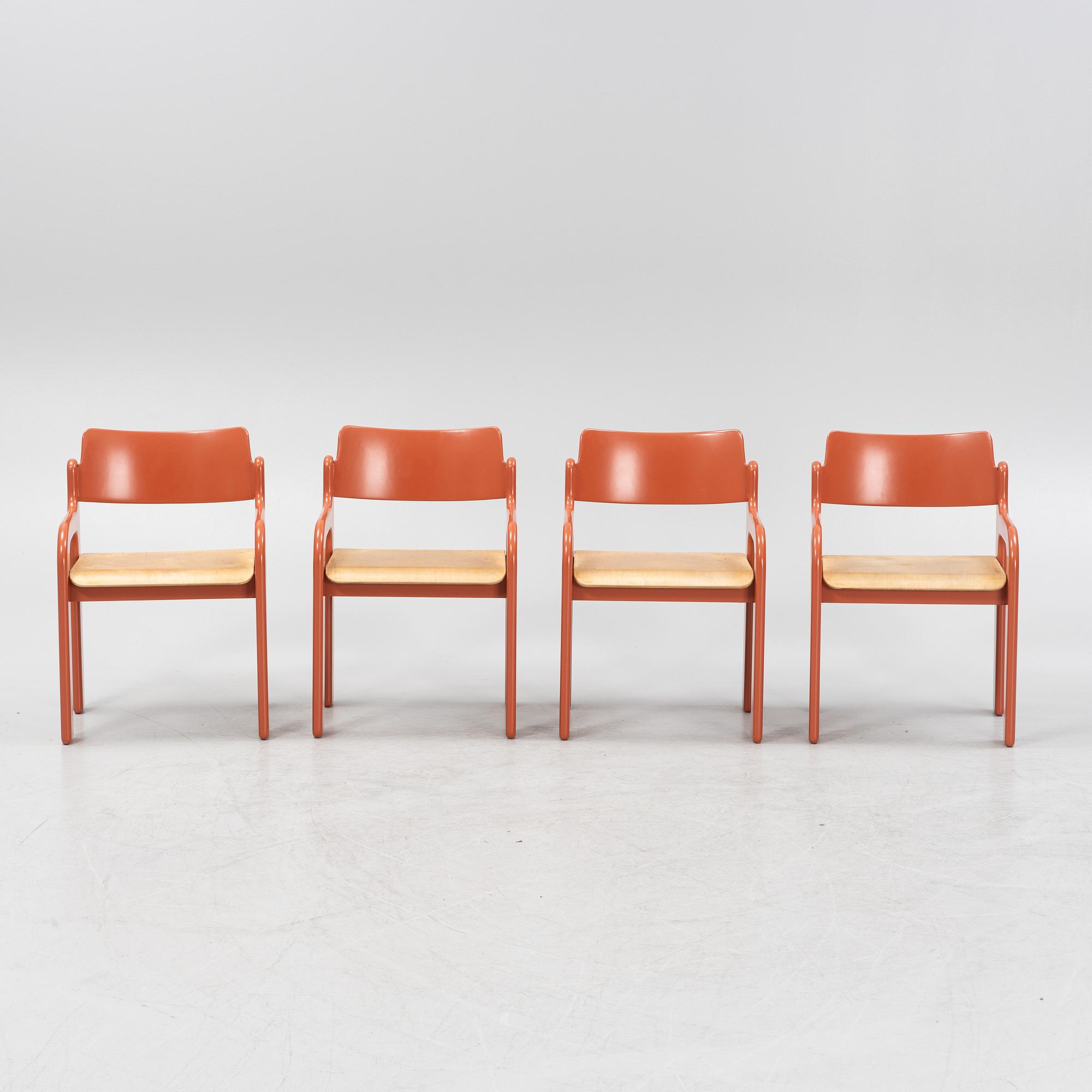 Eero Aarnio, a set of four 'Flamingo' armchairs from Asko, Finland, 1970's.