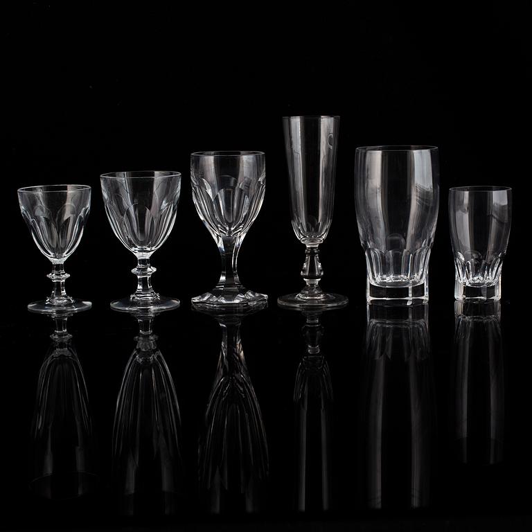 A glass service, 20th Century, presumably Orrefors. (61 pieces).