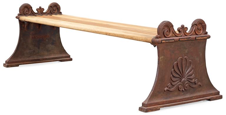 A Folke Bensow cast iron bench, Näfveqvarns Bruk.