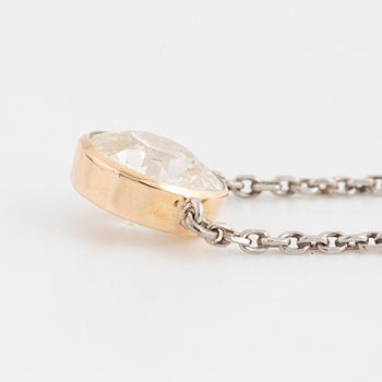 Old-cut 2 ct diamond necklace.