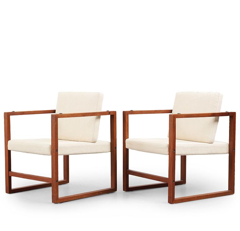 Ole Gjerløv Knudsen & Erik Korshagen, fåtöljer, ett par, Søren Nielsen & Co, Danmark 1950-60-tal.