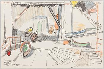 Wilhelm Kåge, a set of eight drawings, signed and dated 1905 and 1955 respectively.