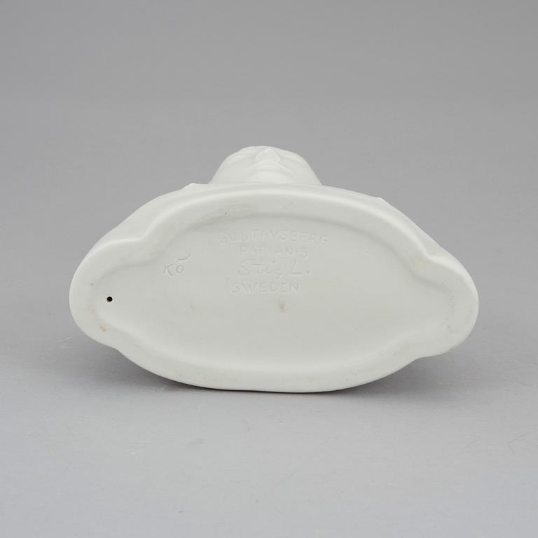 STIG LINDBERG, figurin, parian, "Mannen med masken", Gustavsberg 1970-tal.