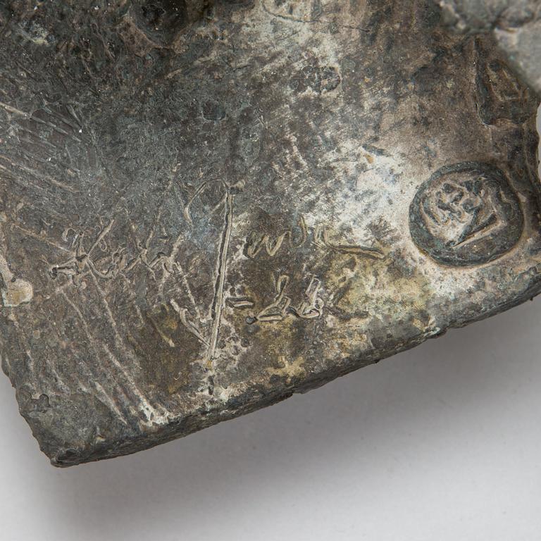 Kari Juva, a bronze sculpture, signed and dated -88 and monogram signed.