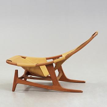 An Arne Tidemand Ruud 'Holmenkollen' teak and leather easy chair, Norcraft, Norway 1950-60's.