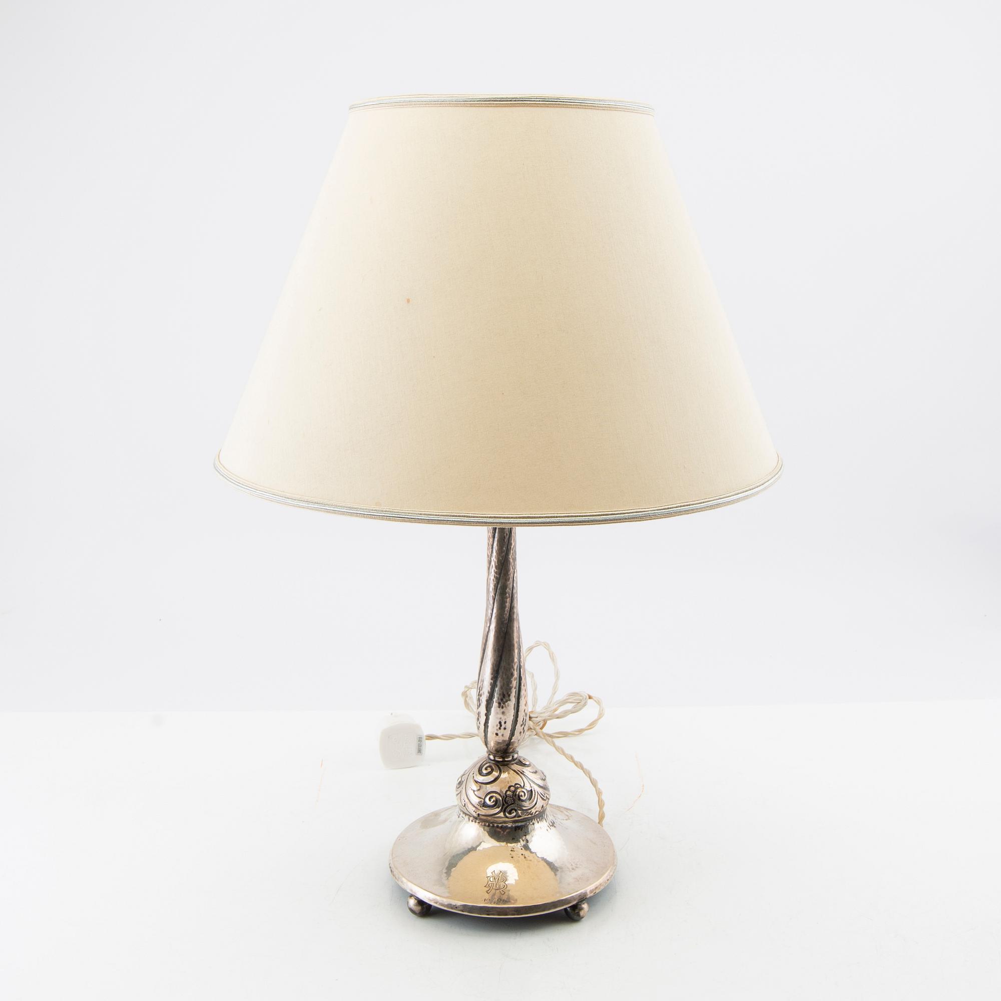 K Anderson Lamp Base Silver Stockholm 1927.
